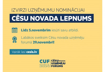 Aicinām izvirzīt uzņēmumu nominācijai "Cēsu novada lepnums"