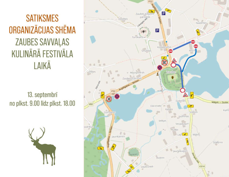 Satiksmes ierobežojumi Zaubes savvaļas kulinārā festivāla laikā