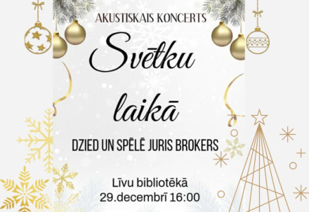 Jura Brokera akustiskais svētku koncerts Līvu bibliotēkā