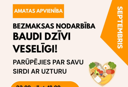 Bezmaksas nodarbībā "Baudi dzīvi veselīgi"